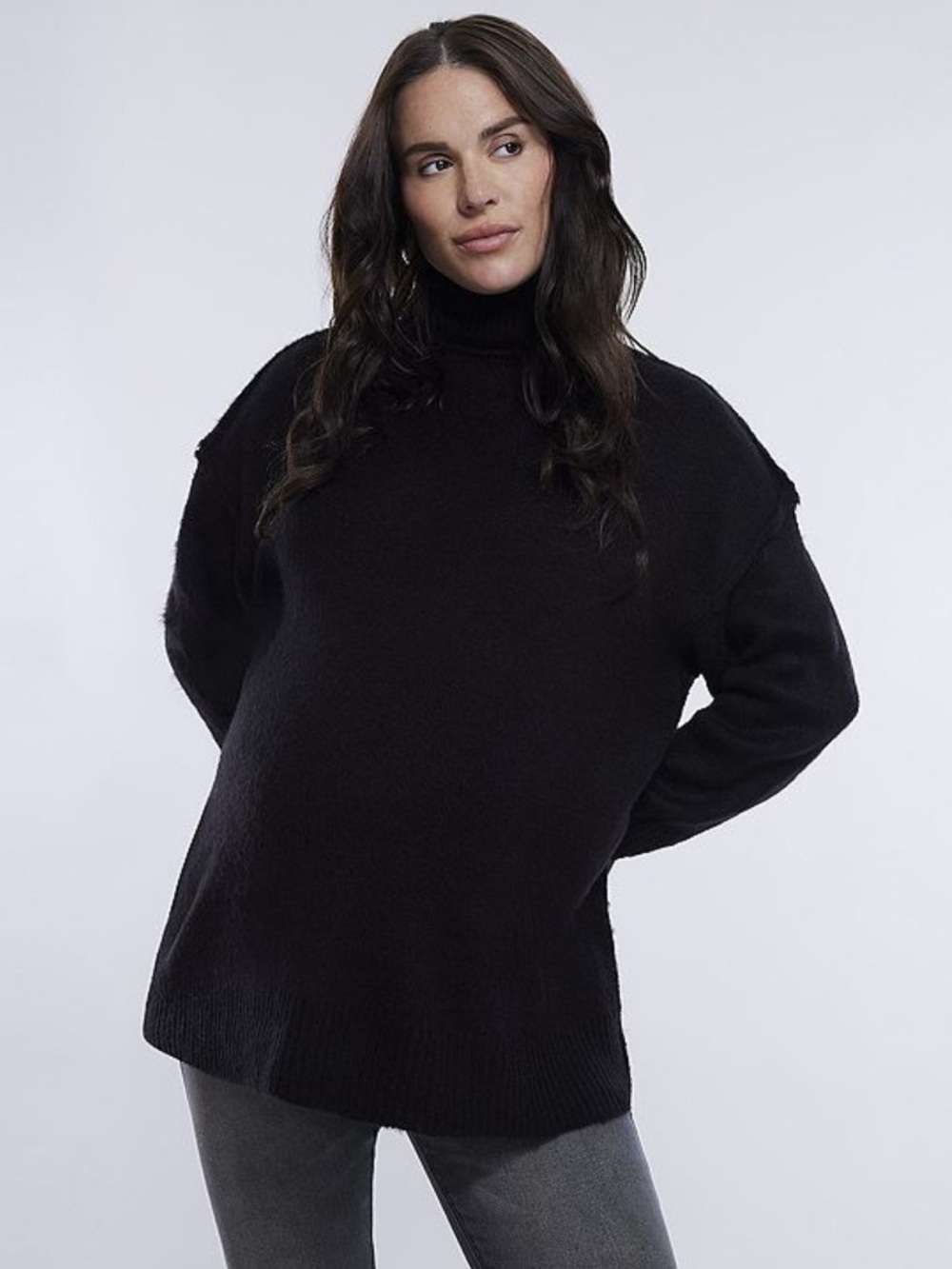 NWT Maternity Motherhood black Mockneck sweater size small